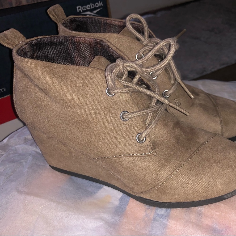 Taupe Fabric Upper Shoes